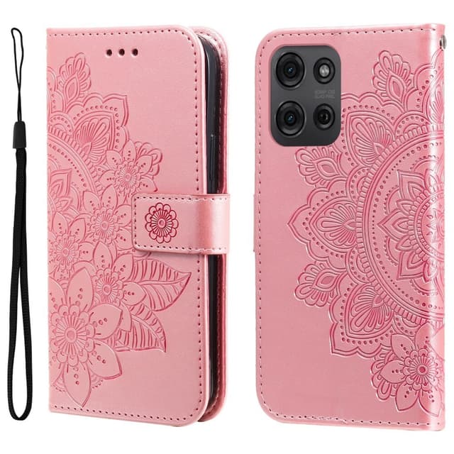 SKALO Motorola Moto G75 5G Mandala Plånboksfodral - Rosa