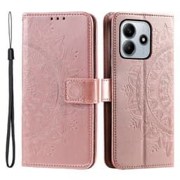 SKALO Xiaomi Redmi Note 14 5G Mandala Lompakkokotelo - Ruusukulta
