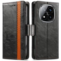 SKALO Xiaomi Redmi Note 14 Pro+ 5G CASENEO 002 Premium Flip Cover - Sort