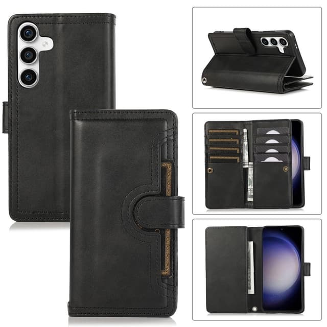 SKALO Samsung S25 Big Wallet Plånboksfodral - Svart