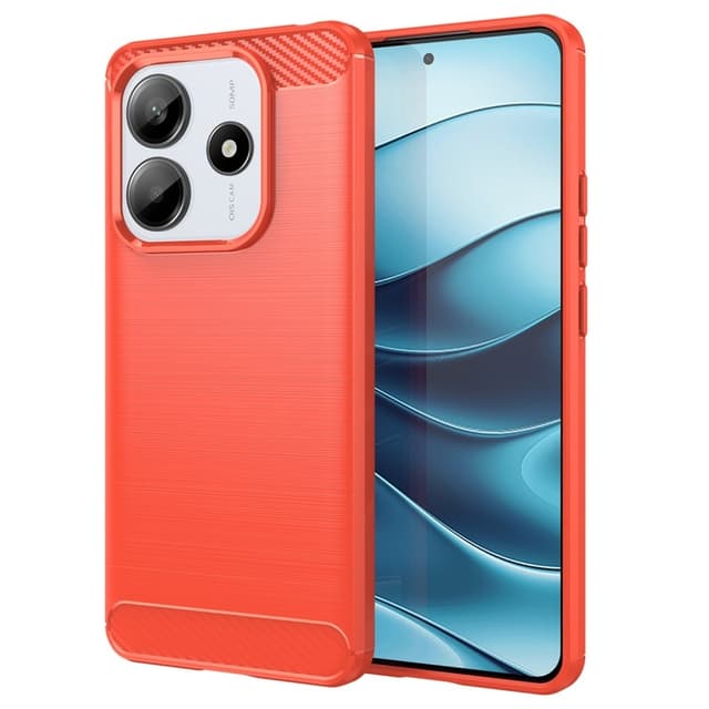 SKALO Xiaomi Redmi Note 14 5G Armor Carbon Suojakuori - Punainen