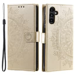 SKALO Samsung S25 Mandala Lompakkokotelo - Kulta