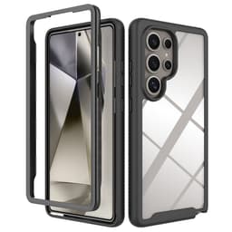 SKALO Samsung S25 Ultra Shockproof Clear Hybrid Suojakuori - Musta