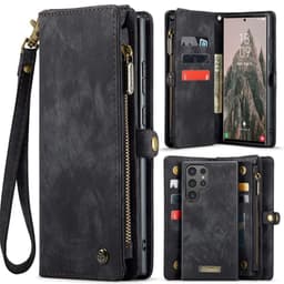 CaseMe Samsung S25 Ultra 008 BIg Wallet 2in1 Magnet Lompakkokotelo - Musta