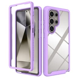 SKALO Samsung S25 Ultra Shockproof Clear Hybrid Suojakuori - Violetti