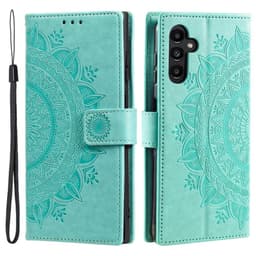 SKALO Samsung S25 Mandala Lompakkokotelo - Turkoosi
