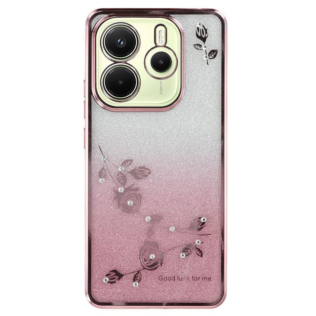 SKALO Xiaomi Redmi Note 14 4G KADEM Glitter Suojakuori - Ruusukulta