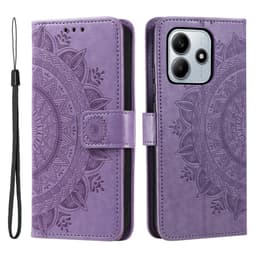 SKALO Xiaomi Redmi Note 14 5G Mandala Lompakkokotelo - Violetti