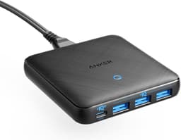 Anker PowerPort Atom III Slim GaN Vegglader, 3XUSB-A 1XUSB-C porter 65W maks, 4-porter, PIQ 3.0, for bærbare datamaskiner, nettbrett og smarttelefoner