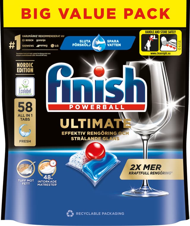 Finish Ultimate allt-i-1 maskindiskmedel tablett (58 st)