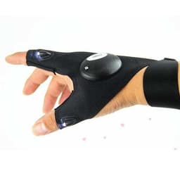 Handske med lampe - belysning på tommelfinger/pegefinger