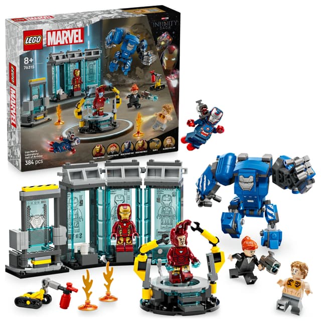 LEGO Marvel Iron Mans labb: rustningarnas sal med minifigurer 76315