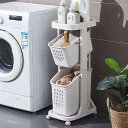 Skittentøysvogn med 2 Kurver – Smart Design for Vaskerom