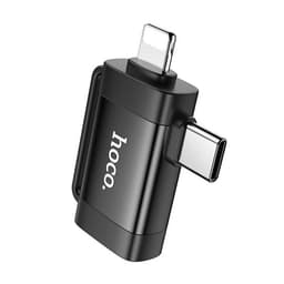 Hoco 2in1 Adapter OTG USB-A til Lightning/USB-C UA31F - Sort