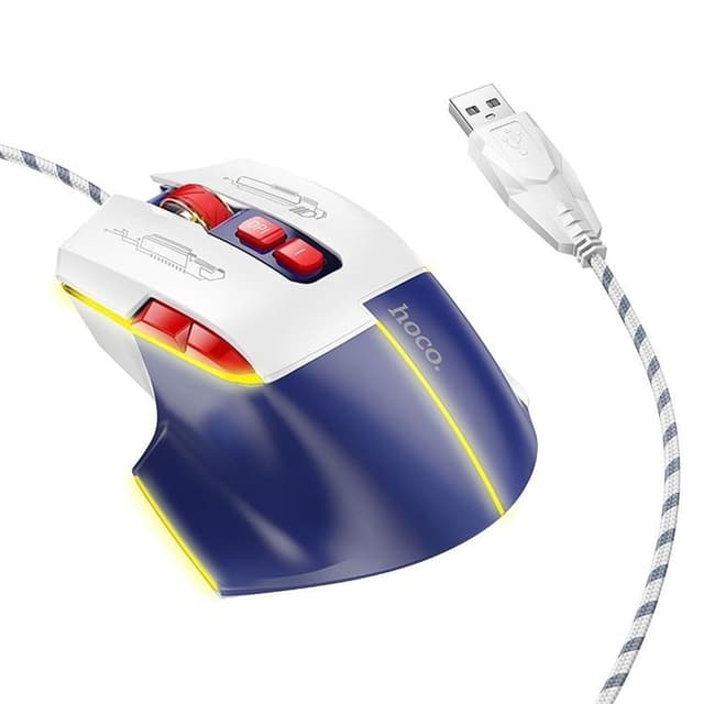 Hoco Wired Gaming Mus USB-A 3600DPI - Vit