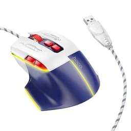 Hoco Wired Gaming Mus USB-A 3600DPI - Vit/Blå