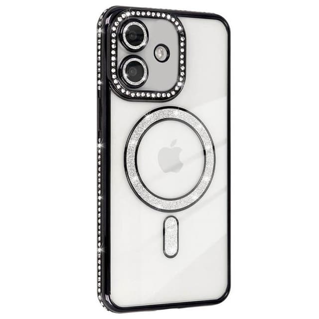 Diamond bling MagSafe cover iPhone 16 - Sort