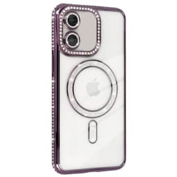 Diamond bling MagSafe cover iPhone 16 Plus - Purple