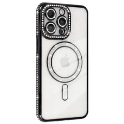 Diamond bling MagSafe kuori iPhone 12 Pro Max - Musta