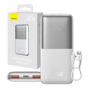 Powerbank Baseus Bipow Pro 10000mAh, 2xUSB, USB-C, 22,5W (hvit)