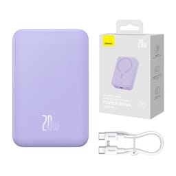 Powerbank Baseus Magnetic Mini 20000mAh, USB-C 20W MagSafe (violetti)