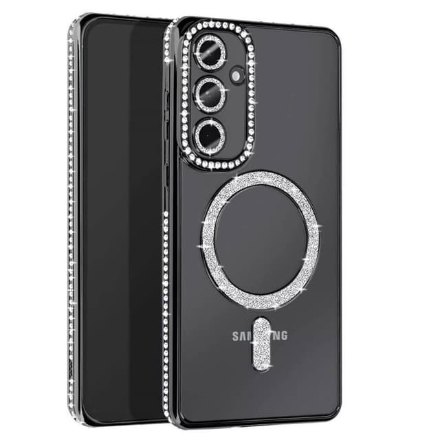 Diamond bling MagSafe cover Samsung Galaxy S24 FE - Sort
