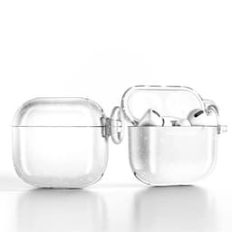 Glittery suojakotelo AirPods 4:lle, jossa on metalliklipsi - Kirkas