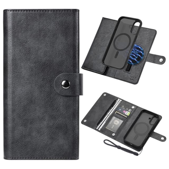 VILI iPhone 16 GVB Series Flip Cover m. pung i PU-læder - Sort