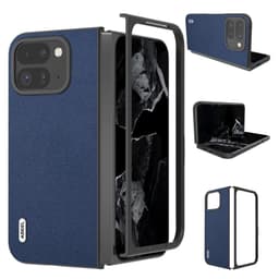 ABEEL Google Pixel 9 Pro Fold Genuine Leather Cover - Blå