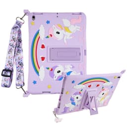 SKALO iPad 10.2 Shock Resistant Unicorn Rainbow Silicone Kuori  - Violetti