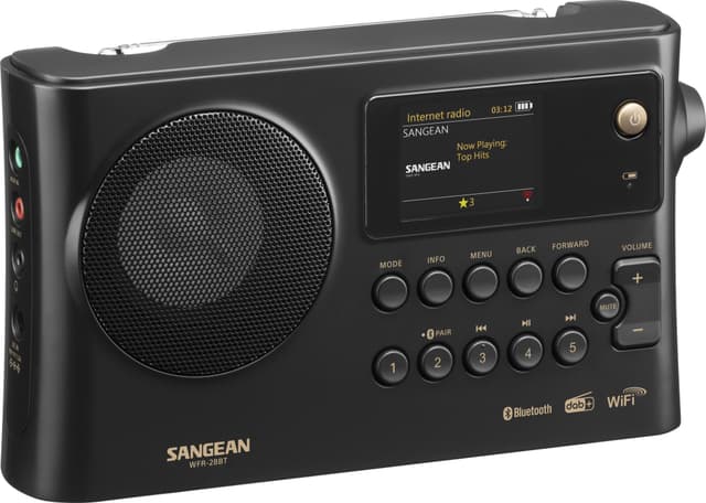 Sangean WFR-28BT FM, DAB+ og Internetradio Sort
