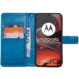Wallet cover 3-kort Motorola Moto G15 - Lyseblå