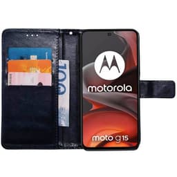 Wallet cover 3-kort Motorola Moto G15 - Mørkeblå