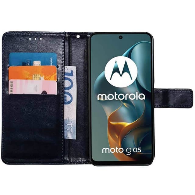 Plånboksfodral 3-kort Motorola Moto G05 - Mörkblå