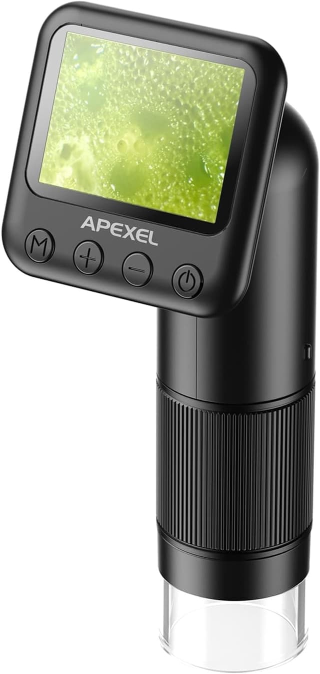 APEXEL Håndholdt Digitalt Mikroskop 12X-24X Bærbart Mikroskop 2,0 Tommers LCD Skjerm 2MP Foto 720P Video med LED-lys