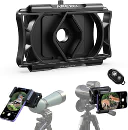 APEXEL Universel Mobiltelefon Mikroskopadapter med Fjernudløser og 360° Rotation