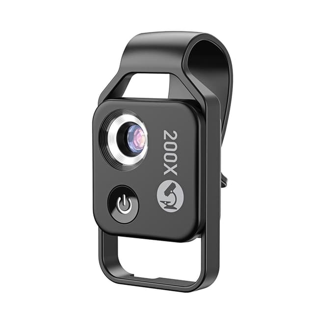 APEXEL 200x Mobilmikroskop, Mini Lommermikroskop, 6 LED-lysguider, 2 nivåer av lysstyrkejustering, Forstørrelses Makrolinsekit for Mobilkamera