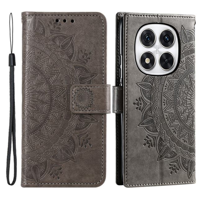 SKALO Xiaomi Redmi Note 14 Pro+ 5G Mandala Plånboksfodral - Grå