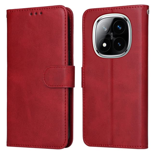 SKALO Xiaomi Redmi Note 14 Pro+ 5G PU-läder Plånboksfodral - Röd