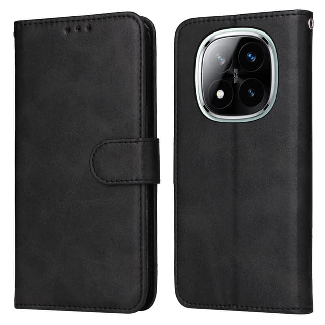 SKALO Xiaomi Redmi Note 14 Pro+ 5G PU-læder Flip Cover - Sort