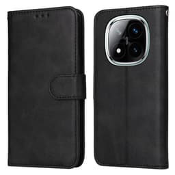SKALO Xiaomi Redmi Note 14 Pro+ 5G PU-läder Plånboksfodral - Svart