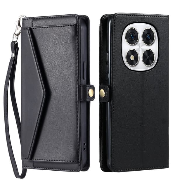SKALO Xiaomi Redmi Note 14 Pro+ 5G PU-Läder Envelope Plånboksfodral - Svart