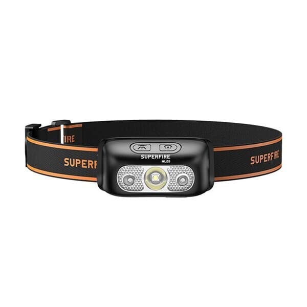 Superfire HL05-E hodelykt med 120 lm, 5 lysmoduser og USB-lading