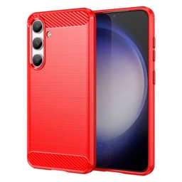 SKALO Samsung S25 Armor Carbon Suojakuori - Punainen