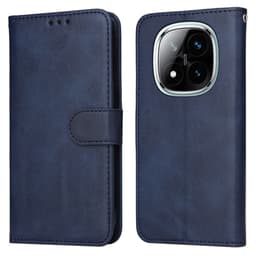 SKALO Xiaomi Redmi Note 14 Pro+ 5G PU-nahka Lompakkokotelo - Sininen