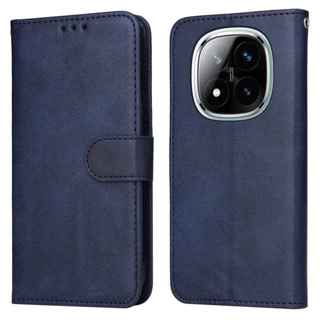 SKALO Xiaomi Redmi Note 14 Pro+ 5G PU-nahka Lompakkokotelo - Sininen