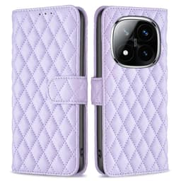 SKALO Xiaomi Redmi Note 14 Pro+ 5G BINFEN COLOR Quiltet cover Flip Cover - Lilla