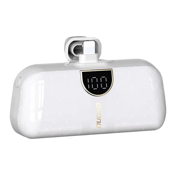 Powerbank 5000 mAh med lynkobling - Hvit