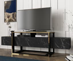 Chic Home Alika TV-bänk 160 cm, Svart/Guld