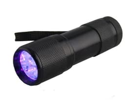 9 LED UV-lommelykt, 405 nm (svart)